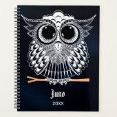 Cute Wise Owl Mandala Doodle Henna Pattern Planner (Voorkant)