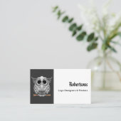 Cute Wise Owl Mandala Doodle Henna Pattern Visitekaartje (Staand voorkant)