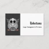 Cute Wise Owl Mandala Doodle Henna Pattern Visitekaartje (Voorkant)