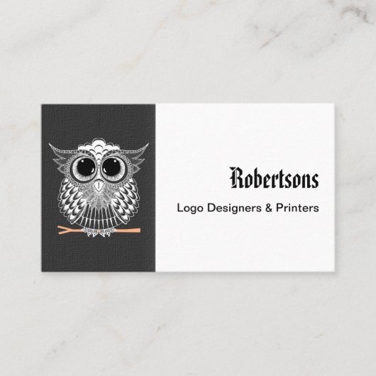 Cute Wise Owl Mandala Doodle Henna Pattern Visitekaartje (Voorkant)