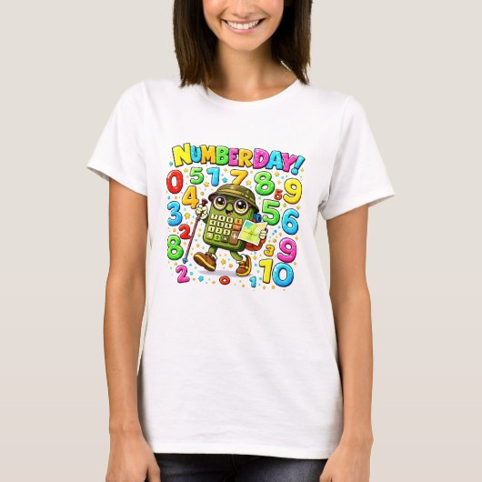 Cute Wiskunde Nummers Luiaard Nummer Dag T-shirt U (Voorkant)