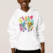 Cute Wiskunde Nummers Monsters Cartoon Hoodie Kind (Voorkant)