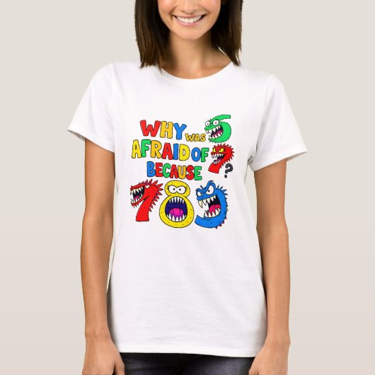 Cute Wiskunde Nummers Monsters Cartoon T-shirt Kin (Voorkant)