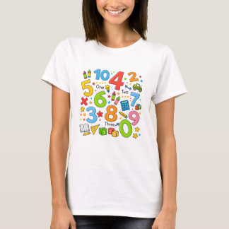 Cute Wiskunde Nummers Patroon Cartoon T-shirt Kind