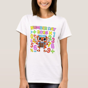 Cute Wiskunde Nummers Robot Cartoon T Shirt Kinder