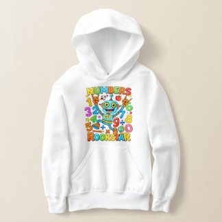 Cute Wiskunde Nummers Rockstar Cartoon Hoodie Kind