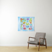Cute Wiskunde Nummers Stad Poster voor Kinderen Wandkleed (In Situ (horizontaal))