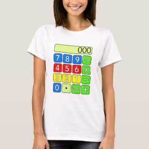 Cute Wiskunde Rekenmachine Nummers Cartoon T-shirt