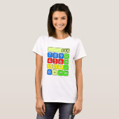 Cute Wiskunde Rekenmachine Nummers Cartoon T-shirt (Voorkant volledig)