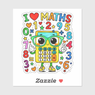 Cute wiskunde-uil sticker voor kinderen schoolplez