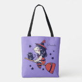 Cute Witch, aangepaste naam Halloween bags Tote Bag (Achterkant)