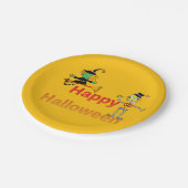 Cute Witch and Skeleton Halloween Fun Papieren Bordje (Gekanteld)