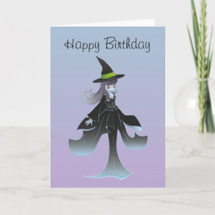 Cute Witch Birthday Kaart