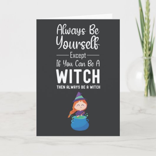 Cute Witch Cards Funny Humor Humorous Spooky Kaart (Voorkant)
