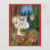 Cute witch cat fantasy briefkaart (Voorkant)