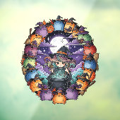 Cute Witch Creating Magical Moments With Toads Raamsticker (Vel 3)