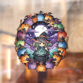 Cute Witch Creating Magical Moments With Toads Raamsticker (Vel 2)