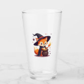 Cute Witch Fox � Magical Halloween Animal Tee Glas (Voorkant)