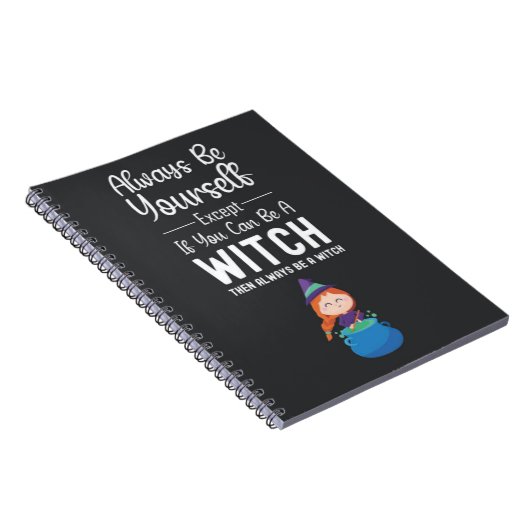 Cute Witch Gifts Funny Typography Humor Quote Notitieboek (Rechterzijde)