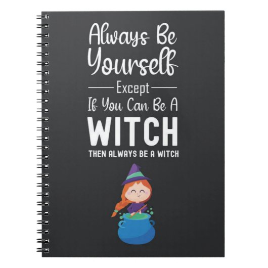 Cute Witch Gifts Funny Typography Humor Quote Notitieboek (Voorkant)