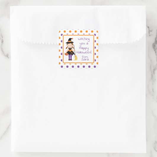 Cute Witch Girl Halloween Sticker (Tas)