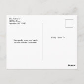 Cute Witch Girl her Broom & Pumpkin Kids Halloween Briefkaart (Achterkant)