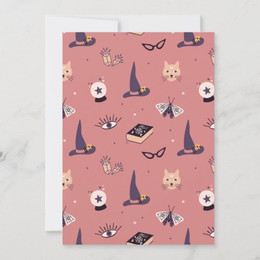Cute witch Halloween Birthday Kaart (Achterkant)