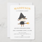 Cute Witch Halloween Birthday Party Kaart (Voorkant)