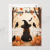 Cute Witch Halloween Briefkaart (Voorkant / Achterkant)
