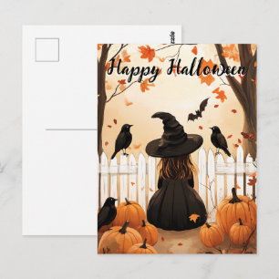 Cute Witch Halloween Briefkaart