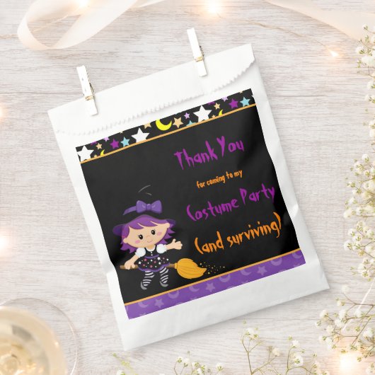 Cute Witch Halloween Costume Party Bedankzakje (Geknipt)