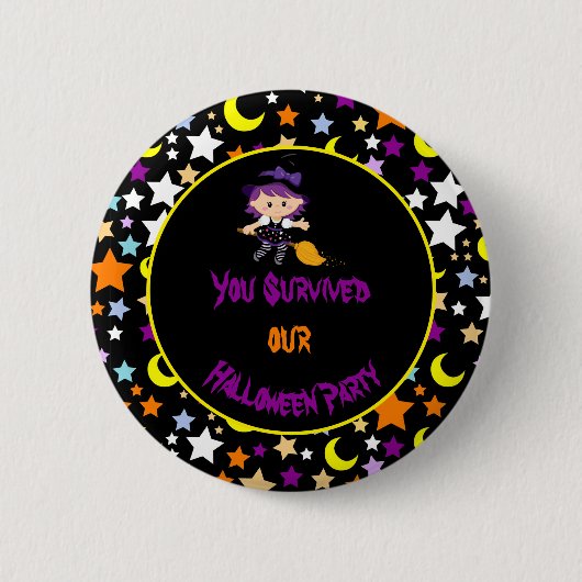 Cute Witch Halloween Costume Party Ronde Button 5,7 Cm (Voorkant)