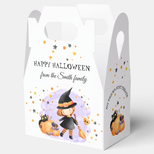 Cute Witch Halloween Favor Box Bedankdoosjes (Geopend)