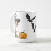 Cute Witch Halloween Koffiemok (Voorkant links)