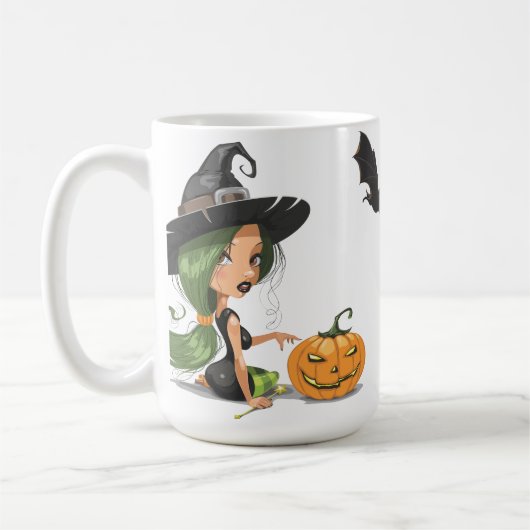 Cute Witch Halloween Koffiemok (Links)