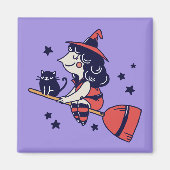 Cute Witch Halloween magnet (Voorkant)