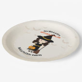 Cute Witch Halloween Party Papieren Bordje (Gekanteld)