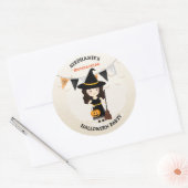 Cute Witch Halloween Party Ronde Sticker (Envelop)