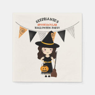 Cute Witch Halloween Party Servetten