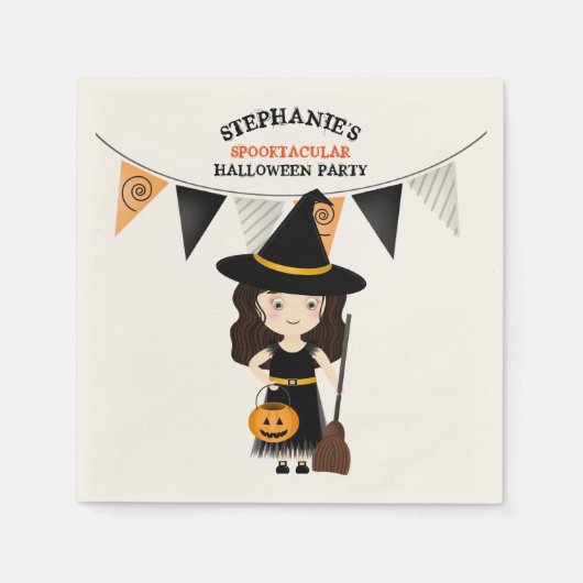 Cute Witch Halloween Party Servetten (Voorkant)