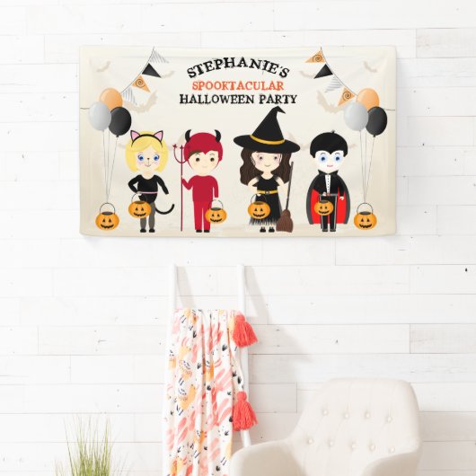 Cute Witch Halloween Party Spandoek (Insitu)