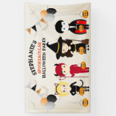 Cute Witch Halloween Party Spandoek (Verticaal)