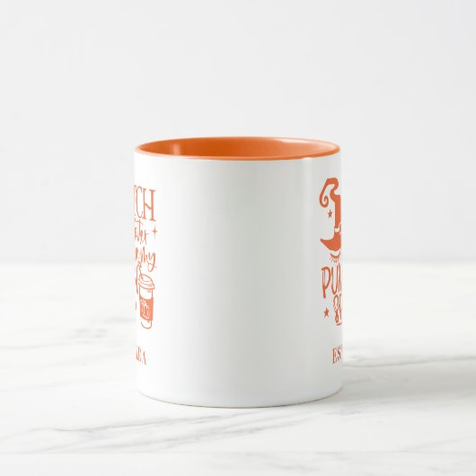 Cute Witch Halloween Pumpkin - Gepersonaliseerd Mok (Midden)