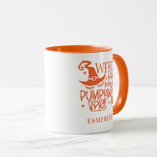 Cute Witch Halloween Pumpkin - Gepersonaliseerd Mok (Voorkant rechts)