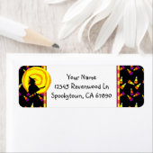 Cute Witch Halloween Snoep Pattern Custom Labels (Insitu)