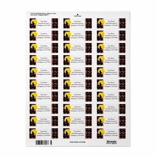 Cute Witch Halloween Snoep Pattern Custom Labels (Full Sheet)