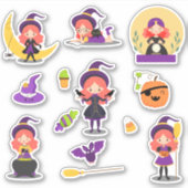 Cute witch Halloween Sticker (Voorkant)