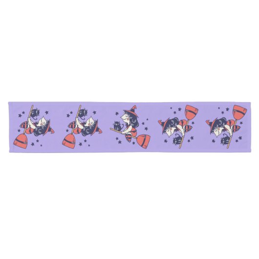 Cute Witch Halloween table runner Korte Tafelloper (Horizontaal)