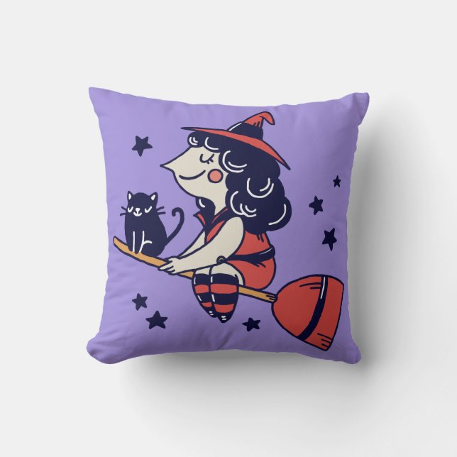 Cute Witch Halloween werpen kussens (Voorkant)