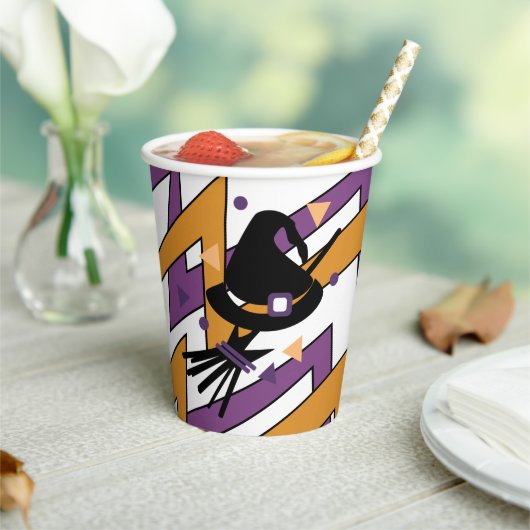 Cute Witch Halloween Zig Zag Confetti Paper Cups Papieren Bekers (Insitu)